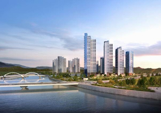 e편한세상 거제 유로스카이 수변투시도. <DL이앤씨 제공>